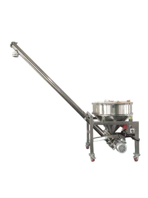 株洲螺旋上料機-化工食品行業高效輸送解決方案-螺旋提升機聯動設計